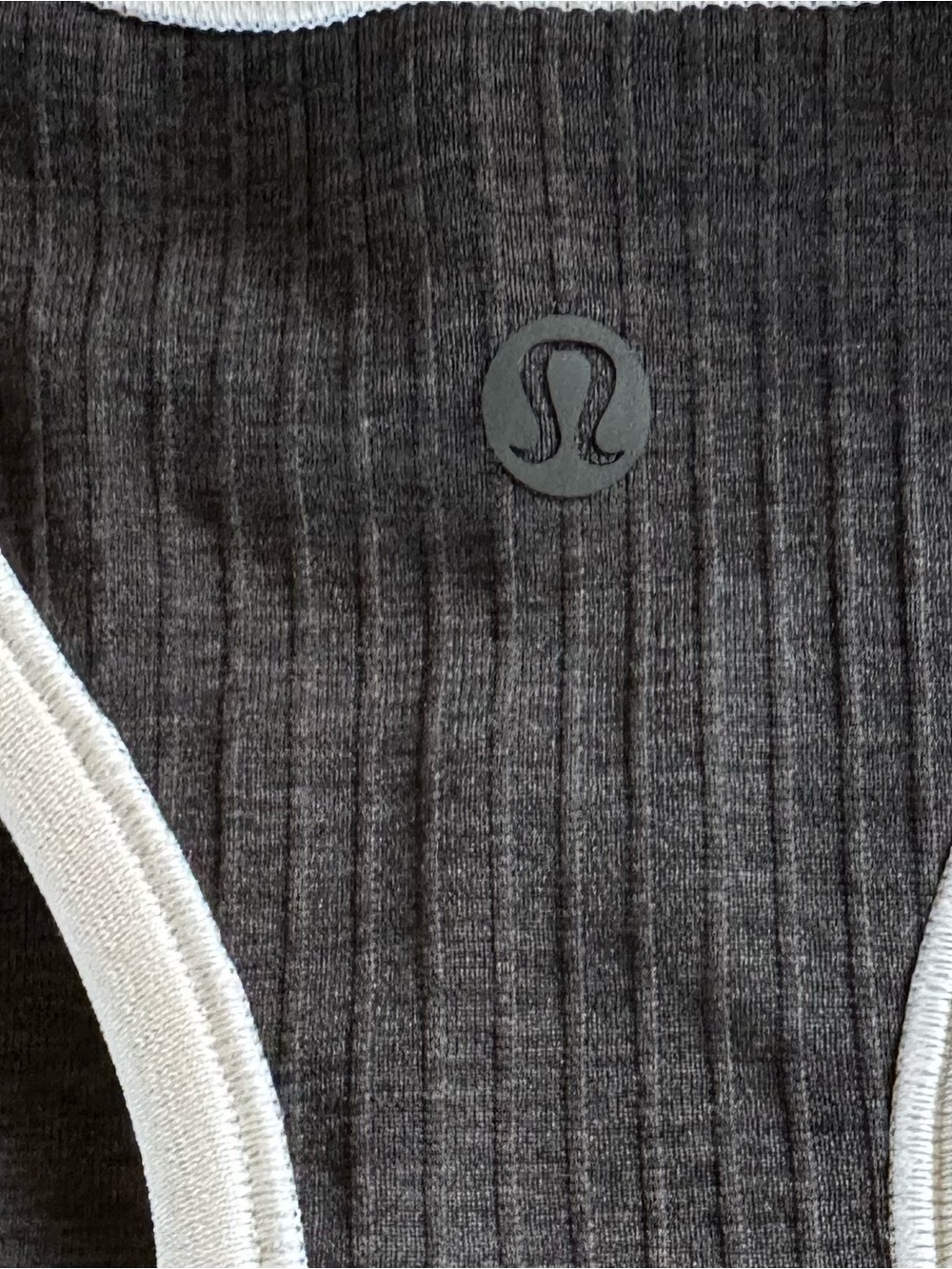 Lululemon Ebb to Street Cropped Racerback Tank Top Contrast Black White 8